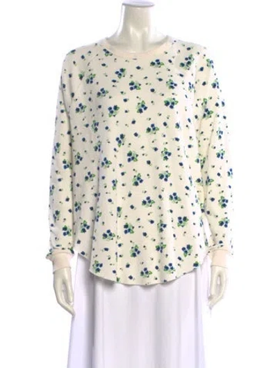 Pre-owned The Great Floral Print Mock Neck Button-up Top W/ Tags In Neutral