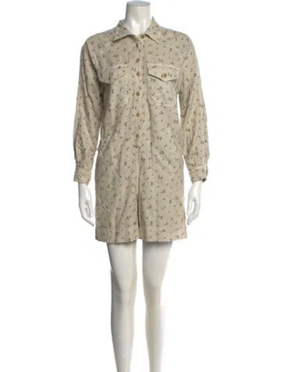 Pre-owned The Great Floral Print Romper In Neutral