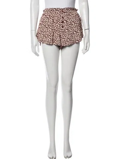 Pre-owned The Great Floral Print Ruffle Embellishment Pajamas W/ Tags In Brown
