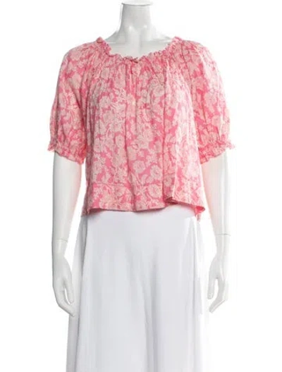Pre-owned The Great Floral Print Scoop Neck Top In Multi