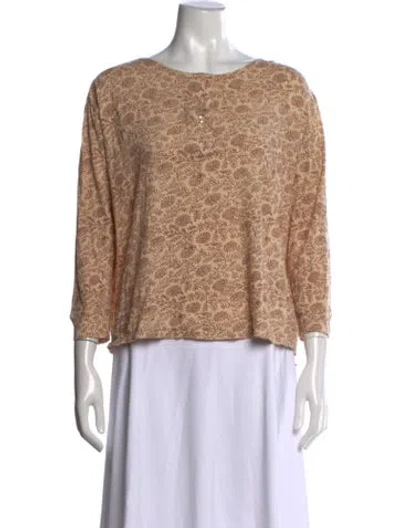 Pre-owned The Great Floral Print Scoop Neck Top In Neutrals
