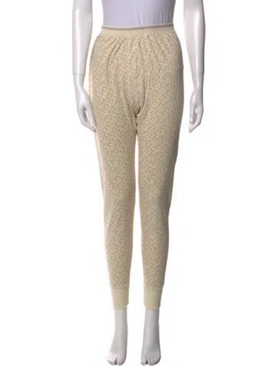 Pre-owned The Great Floral Print Skinny Leg Pants In Neutral