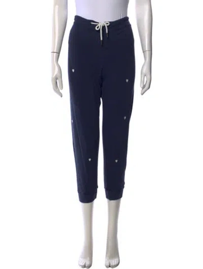 Pre-owned The Great Floral Print Straight Leg Pants In Blue