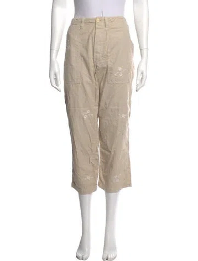 Pre-owned The Great Floral Print Straight Leg Pants In Neutral