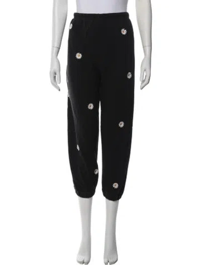 Pre-owned The Great Floral Print Sweatpants In Black