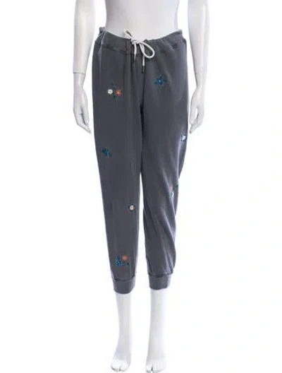 Pre-owned The Great Floral Print Sweatpants In Gray