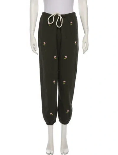 Pre-owned The Great Floral Print Sweatpants In Green