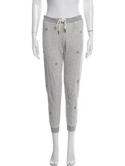 Pre-owned The Great Floral Print Sweatpants In Grey