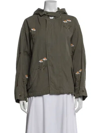 Pre-owned The Great Floral Print Utility Jacket In Green