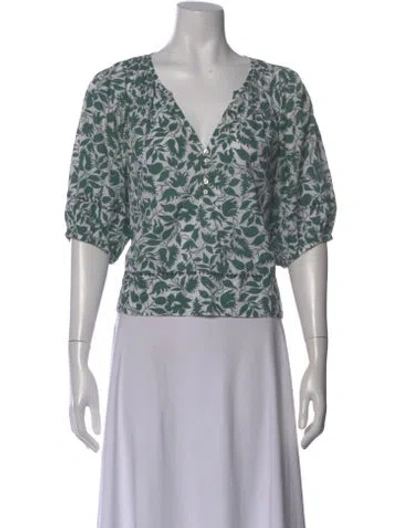 Pre-owned The Great Floral Print V-neck Blouse In Multi