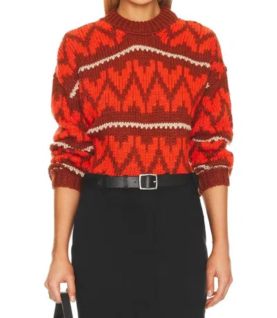 The Great Folk Pullover Sweater In Firestone In Red