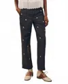 The Great Garage Pant With Embroidery In Blue Slate In Gray