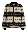 The Great Geometric Jacquard Plush Bomber Jacket