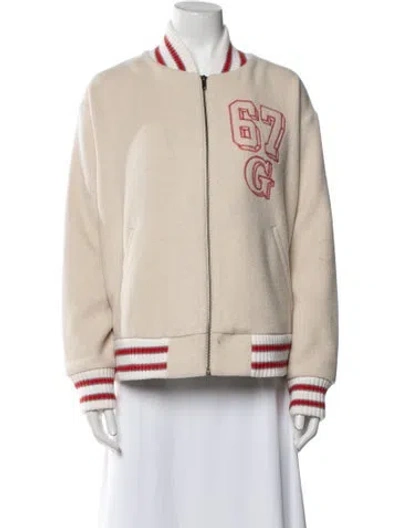 Pre-owned The Great Graphic Print Bomber Jacket In Neutral