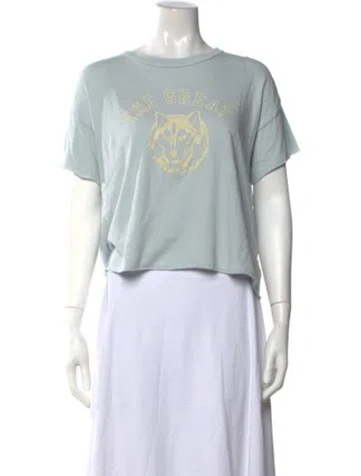 Pre-owned The Great Graphic Print Crew Neck Crop Top W/ Tags In Gray