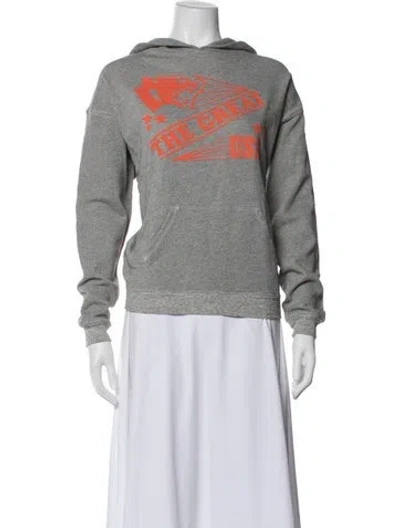 Pre-owned The Great Graphic Print Crew Neck Hoodie In Gray