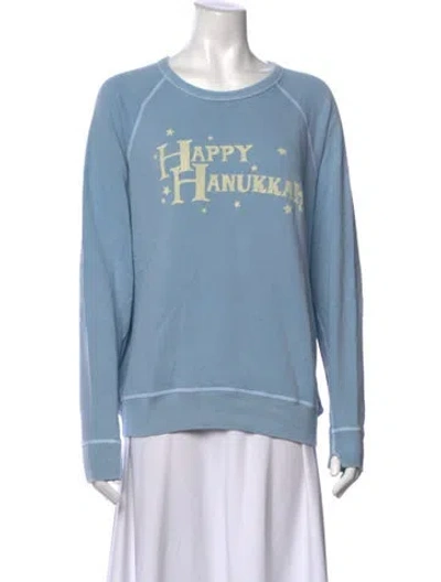Pre-owned The Great Graphic Print Crew Neck Sweater In Blue