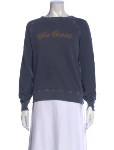 Pre-owned The Great Graphic Print Crew Neck Sweater In Blue