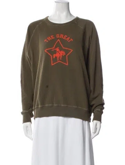Pre-owned The Great Graphic Print Crew Neck Sweater In Blue