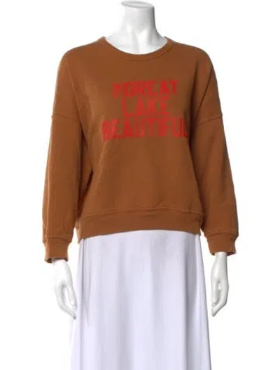 Pre-owned The Great Graphic Print Crew Neck Sweater In Brown