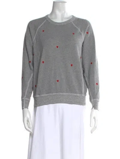 Pre-owned The Great Graphic Print Crew Neck Sweater In Gray