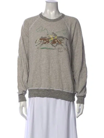 Pre-owned The Great Graphic Print Crew Neck Sweater In Grey/metallic