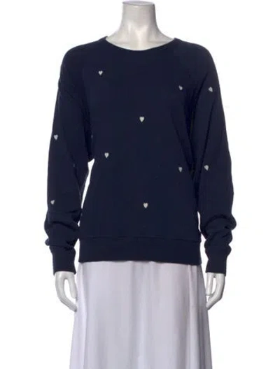 Pre-owned The Great Graphic Print Crew Neck Sweatshirt In Blue