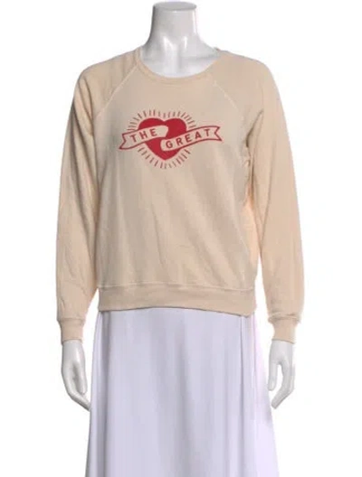 Pre-owned The Great Graphic Print Crew Neck Sweatshirt In Brown