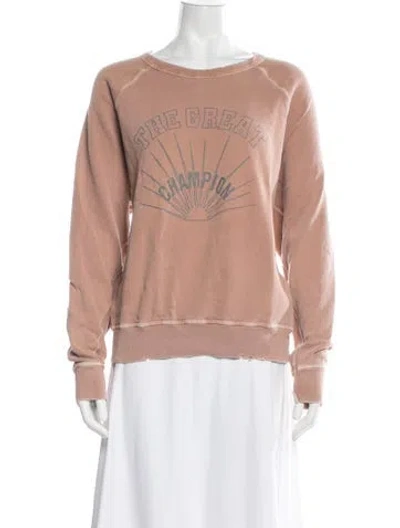 Pre-owned The Great Graphic Print Crew Neck Sweatshirt In Brown