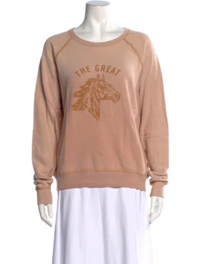 Pre-owned The Great Graphic Print Crew Neck Sweatshirt In Brown