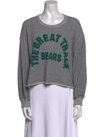 Pre-owned The Great Graphic Print Crew Neck Sweatshirt In Gray