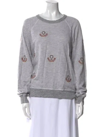 Pre-owned The Great Graphic Print Crew Neck Sweatshirt In Gray