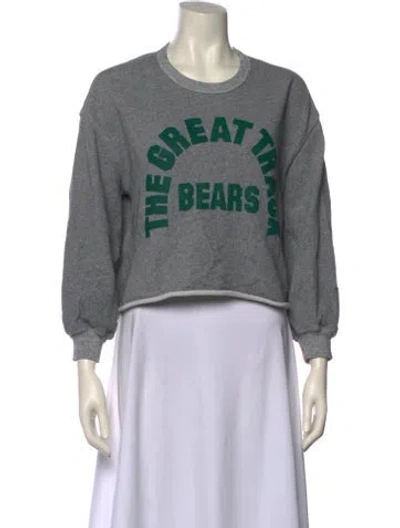 Pre-owned The Great Graphic Print Crew Neck Sweatshirt In Gray