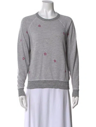 Pre-owned The Great Graphic Print Crew Neck Sweatshirt In Gray