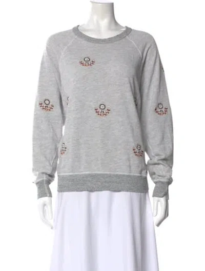 Pre-owned The Great Graphic Print Crew Neck Sweatshirt In Gray