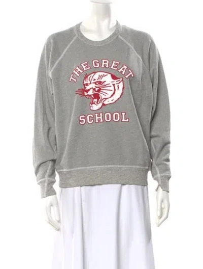 Pre-owned The Great Graphic Print Crew Neck Sweatshirt In Gray