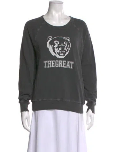 Pre-owned The Great Graphic Print Crew Neck Sweatshirt In Gray