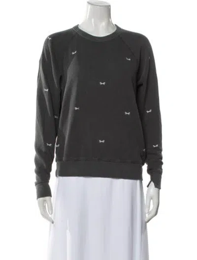 Pre-owned The Great Graphic Print Crew Neck Sweatshirt In Gray