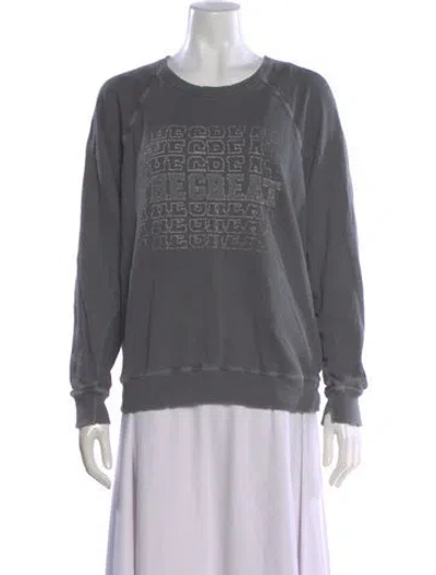Pre-owned The Great Graphic Print Crew Neck Sweatshirt In Gray