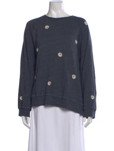 Pre-owned The Great Graphic Print Crew Neck Sweatshirt In Gray