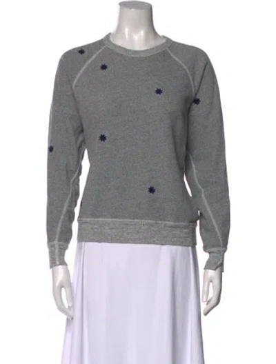 Pre-owned The Great Graphic Print Crew Neck Sweatshirt In Gray