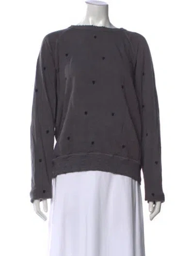 Pre-owned The Great Graphic Print Crew Neck Sweatshirt In Gray