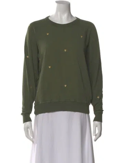 Pre-owned The Great Graphic Print Crew Neck Sweatshirt In Green