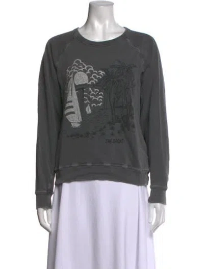 Pre-owned The Great Graphic Print Crew Neck Sweatshirt In Grey