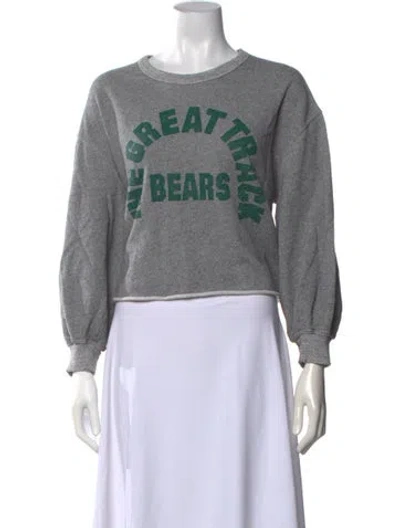 Pre-owned The Great Graphic Print Crew Neck Sweatshirt In Grey