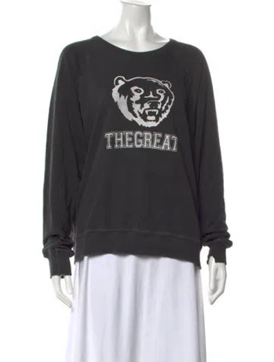 Pre-owned The Great Graphic Print Crew Neck Sweatshirt In Grey