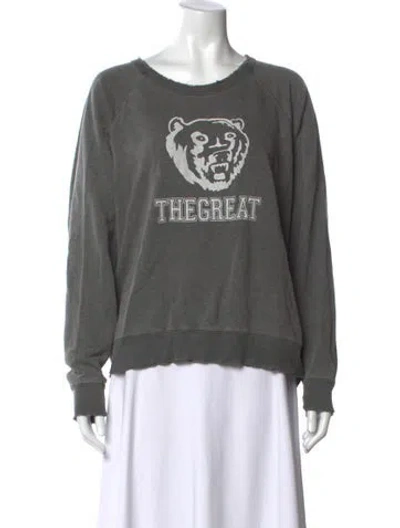 Pre-owned The Great Graphic Print Crew Neck Sweatshirt In Grey
