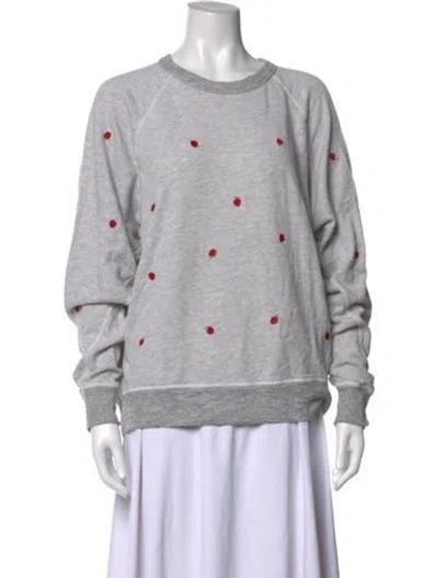 Pre-owned The Great Graphic Print Crew Neck Sweatshirt In Grey