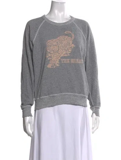 Pre-owned The Great Graphic Print Crew Neck Sweatshirt In Grey