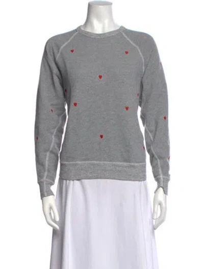 Pre-owned The Great Graphic Print Crew Neck Sweatshirt In Grey